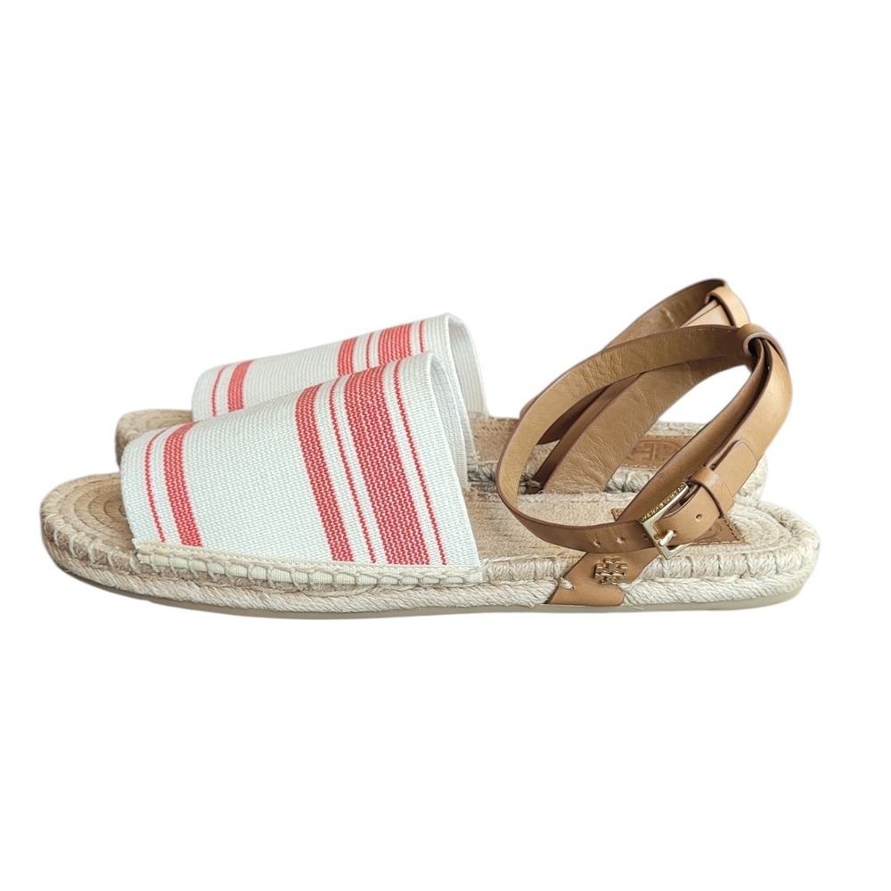 TORY BURCH 10 Elastic Awning Stripe Espadrille Sandal Women